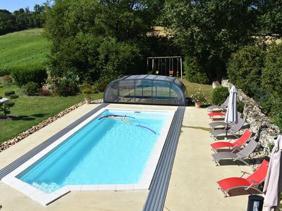 Piscine 9.60x4 avec abri modulable Juin 2020