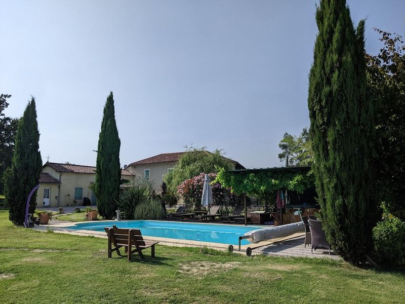 view of the house and pool
