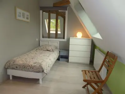 Schlafbereich. Schlafzimmer im oberen Stock