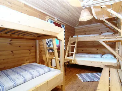 Schlafbereich. Schlafzimmer Nr. 2 mit 2  Stockbetten, 5 Schlafplätze
