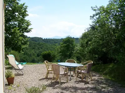Terrasse. Terrasse mit Aussicht die Berge