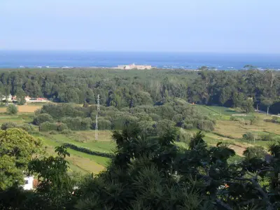 Ausblick aus dem Fenster. Sicht von der Terrasse
