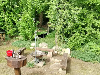 Grillplatz Feuerschale mit Kessel/Pfanne/Rost
