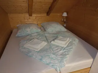 Doppelbett in der Schlafkoje im OG