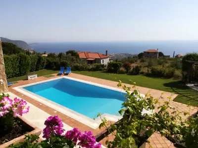 Ausblick aus dem Fenster. Terassenausblick