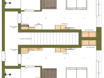 Grundriß Obergeschoß Appartment 1 FH 2025