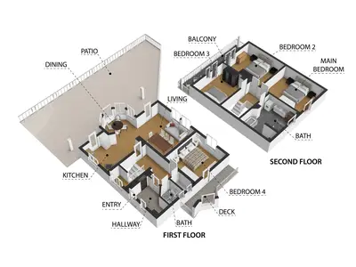 Chalet-Wasserfall-3D