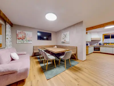 Küche-und-Wohnzimmer-Chalet-Wasserfall (2)