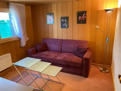 Wohnzimmer 2, mit Bettsofa, ausziehbar als Bett für 2 Personen
