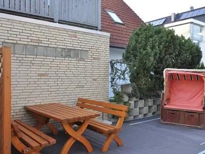 Außensitzbereich für Gäste der Appartements