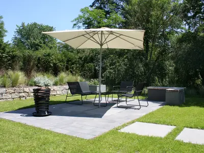 Cube House - Ferienhaus in Franken, privater Außenbereich