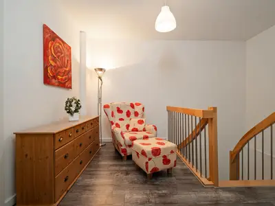 Ferienhaus VierSeen Walow - gemütliche Sitzecke im Obergeschoss