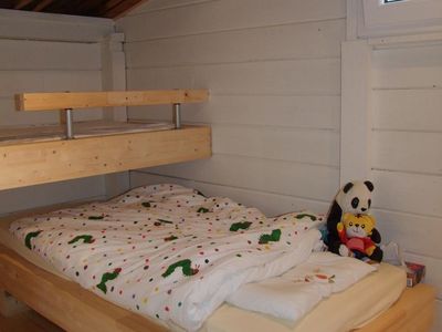 Schlafbereich. dasMeerchen® - Cottage am Fjord (Schlafkoje mit Kinderhochbett)