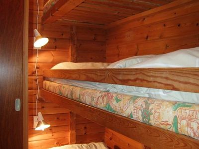 Schlafbereich. dieSeeSucht® - Lodge am Fjord ("Schlafkajüte" mit Stockbett)