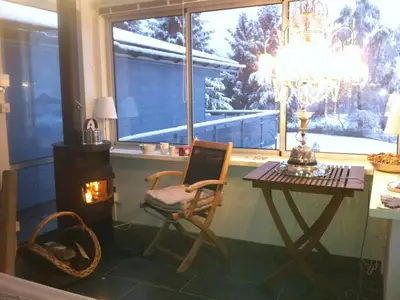 Schwedenofen im Wintergarten Schwedenofen im Wintergarten
