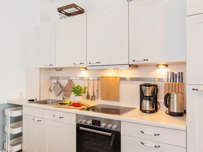 Küche in der Ferienwohnung Amrumer Strandhaven in Wittdün