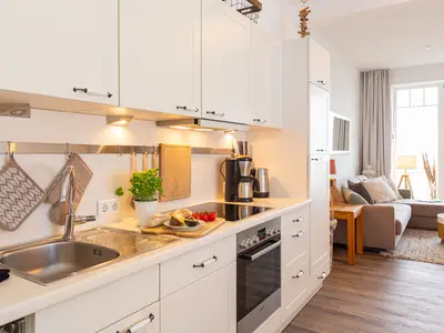 Küche in der Ferienwohnung Amrumer Strandhaven in Wittdün