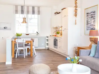 Küche in der Ferienwohnung Amrumer Strandhaven in Wittdün