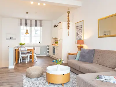 Living room in the holiday apartment Amrumer Strandhaven in Wittduen