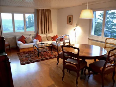 Wohnzimmer mit zahlreichen Sitzgelegenheiten