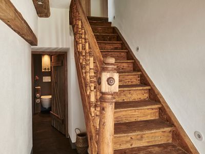 Treppenaufgang zu den Schlafzimmern