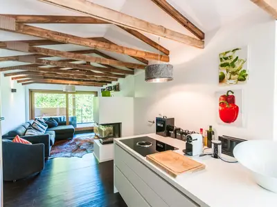 kitchen with living room
