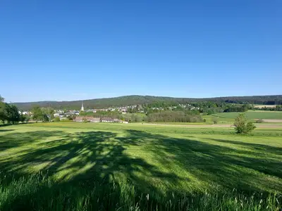 Blick vom Haidberg auf Zell mit großem Waldstein