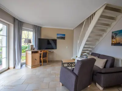 Ferienhaus Ahrenshoop: Wohnzimmer.