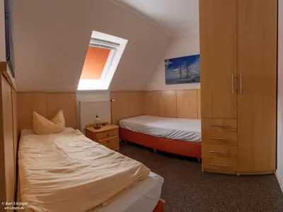 Ferienhaus Wieck: zweites Schlafzimmer.