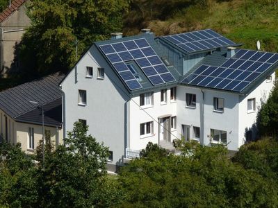 Außenansicht der Ferienhaus Engelsdorf mit Gäste-Lounge