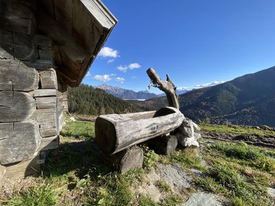 Almhütte mit Brunnen