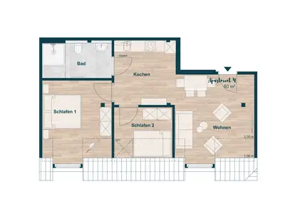 Grundriss Appartment 4