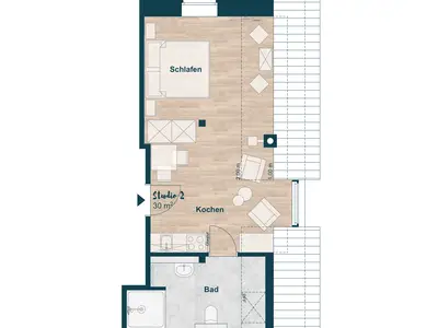 Grundriss vom Studio 2