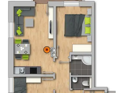 Ferienwohnung für 6 Personen (46 m²) in Aich 10/10