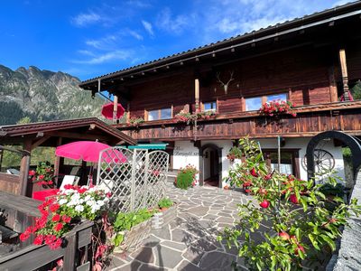 Sommer Terrasse Bergwald Appartements Alpbach