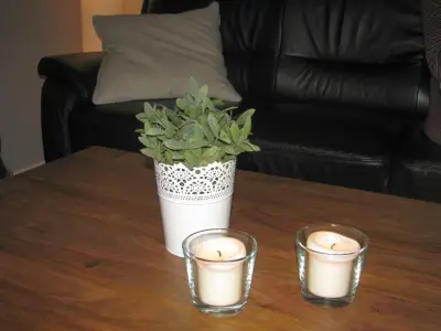 Wohnzimmertisch mit Deko
