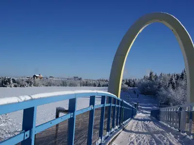 Skibrücke am Hotel Pomeci CZ , Jan 2016
