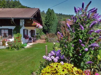 Haus Wimmer inmitten blühender Natur mit Weitsicht