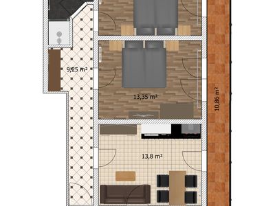 Der Grundriss der Ferienwohnung Wastlhof