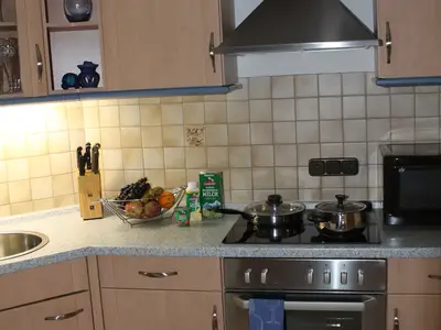 In der voll ausgestatteten Küche können Sie auch im Urlaub ganze Menüs zaubern!