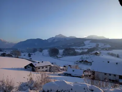 Ausblick zum winterlichen Hochstaufen