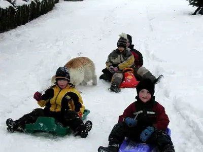 hauseigene Rodelbahn