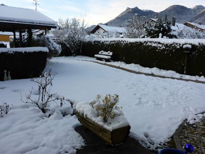 Garten mit Blick auf das Zellerhorn