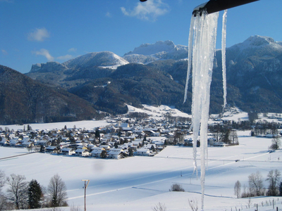 Panoramablick im Winter auf Aschau