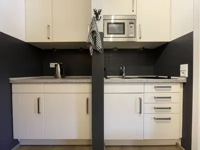 Berglodge Chiemsee Wohn- und Schlafraum Pantryküche