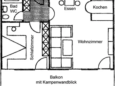 Grundrissplan der Ferienwohnung