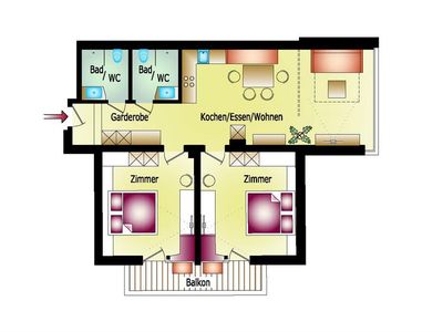 Top Level-Apartment-Zillertal-Aschau-Plan_Zwei