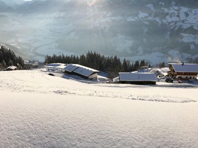 Almchalet-Zillertal-Blick von oben