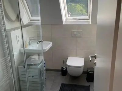 helles tageslichtbad mit Dusche