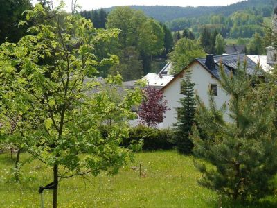 Außenansicht des Gebäudes. Gästehaus Siebert mitten im Grünen